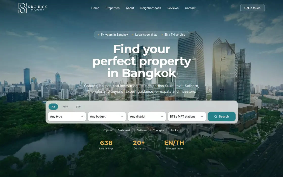 Pro Pick Property's public property website