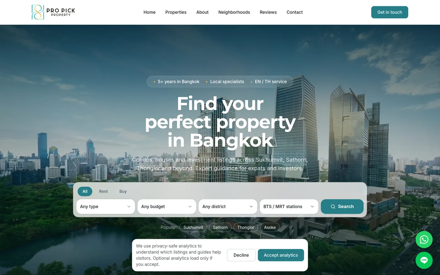 pro pick property, bangkok condo listings